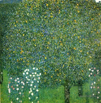 Roses sous les arbres Gustav Klimt Peinture à l'huile